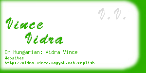 vince vidra business card